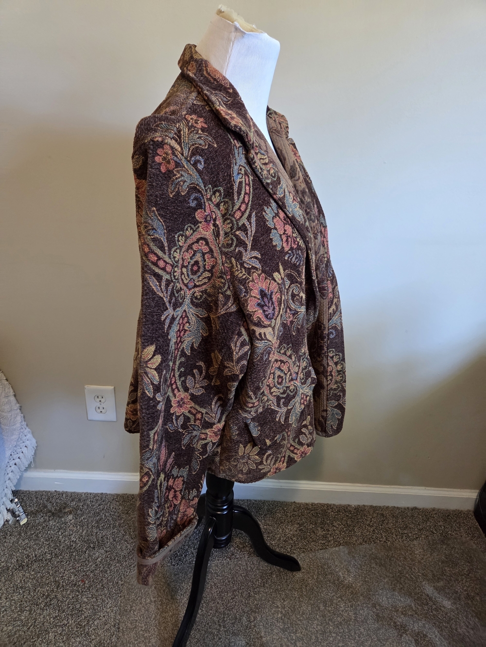 Flashback Women's Floral Tapestry Blazer - Multitone Brown Size Xl - Picture 11 of 14